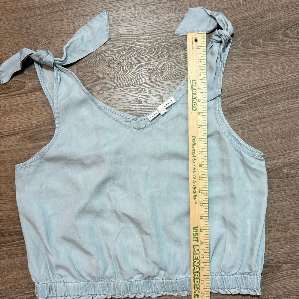 Jane + Delancey Light Blue Lyocell Tie Shoulder Crop Tank Size Large - Picture 8 of 10